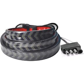 60In 5Row Red White LED Tailgate Light Strip Bar,Waterproof Red Brake Running,Hazard and Turn Signal Light Scanning Functions White Reverse Tail Light Strip for Truck Trailer Pickup RV Car
