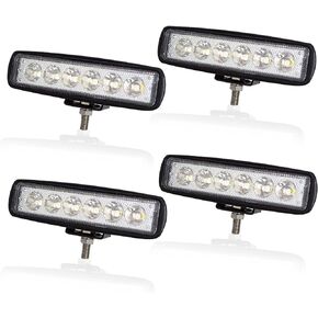 AUXTINGS 10 Pieces 6 inch 15cm 42W Mini Ultra Thin LED Work Light Spot Beam LED Pods Driving Lights 12V 24V Offroad Fog Lamps for Truck Tractor Boat 4x4 Car SUV ATV Excavator