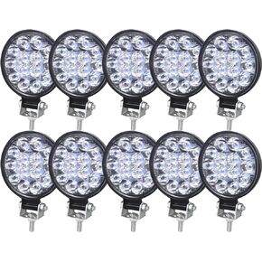 AUXTINGS 10 Pieces 6 inch 15cm 42W Mini Ultra Thin LED Work Light Spot Beam LED Pods Driving Lights 12V 24V Offroad Fog Lamps for Truck Tractor Boat 4x4 Car SUV ATV Excavator