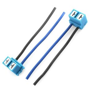 2PCS H7 Headlight Bulb Right Angle Ceramic Socket Plug Connector Adapter Wiring Harness