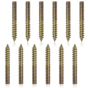 12 Pcs Hanger Bolts, 5/16-18" x 3" Double Headed Screws Self-Tapping Wood Dowel Screw for Furniture (5/16-18" x 3")