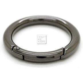 CRAFTMEMORE 2pcs 1 3/8 Inch O Rings Snap Clip Trigger Spring Opening Keyring Buckle Purse Hardware SCOS (Silver)