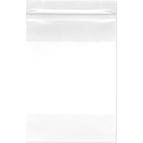 Plymor 5" x 7" (Pack of 200), 4 Mil with White-Block Heavy Duty Zipper Reclosable Plastic Bags