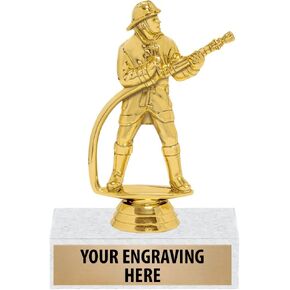 Crown Awards 6" Gold Fireman Trophies - Firefighter Award Trophy Prime