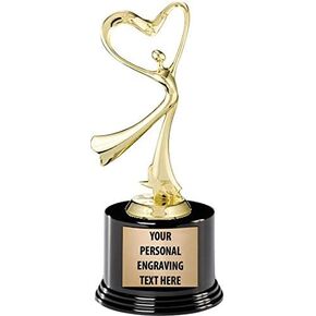 Crown Awards Dance Trophies with Custom Engraving, 7.25" Personalized Girls Modern Dance Trophy On Deluxe Round Base Prime