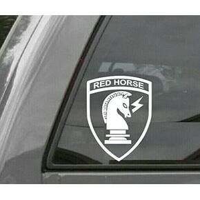 Sticker RED Horse 4'' Decal United States Army Military for Car Truck Window Laptop Bumper US Flag AIR Force USAF (Black)