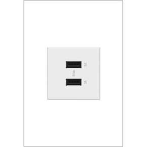 (Pack of 4) ARUSB2AC6W4 Full-Size Fast-Charging A/C USB Outlets, White