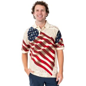 American Summer Allover Patriotic Men's Polo Shirt