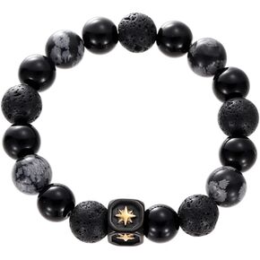 Mens Bead Bracelet, 8mm Adjustable Natural Stone Tiger Eye Beaded Bracelet Cross Bracelets for Men Women