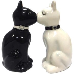 Feline Spicey Black & White Cats Salt & Pepper Shaker Set S/P by Pacific Trading
