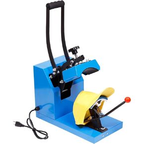 Heat Press 3.5X5.5Inch hat Press Heat Machine Professional Sublimation Heat Transfer Machine Curved Element Clamshell Design Digital LCD Timer and Temperature Control（Blue）