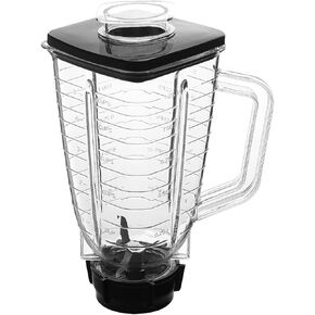 Replacement Parts 5-Cup Square Plastic Jar with Lid,Compatible with Oster Blenders, 1, Clear
