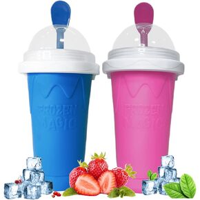 Slushie Maker Cup, Magic Quick Frozen Smoothies Cup Double Layer Squeeze Cup Homemade Milk Shake Ice Cream Maker Cooling Cup DIY for Family in Saudi Arabia