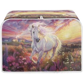 Salabomia Toaster Dust Cover 4 Slice, Butterfly Sunflower Anti-Sputtering Toaster Covers, Washable Decorative Bread Toaster Cover, Dust Fingerprint Protection for Toasters Bread Maker, Black