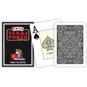 Modiano Texas Poker Hold'em 100% Plastic Playing Cards, Jumbo Index, Poker Wide Size (Black)