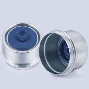 XIKE 2 Set 1.98" OD Trailer Bearings Dust Cap Grease Cap with Rubber Plugs, Fits Trailer Wheel Hub 2,000 lb to 3,500 lb Axles - Blue.