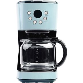 HADEN 75032 Heritage Innovative 12 Cup Capacity Programmable Vintage Retro Home Countertop Coffee Maker Machine with Glass Carafe, Turquoise Blue
