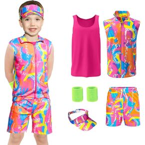 80s Workout Costume for kids Halloween Cosplay Men doll costume for kids 80s 90s Men costume Outfit Set for kids
