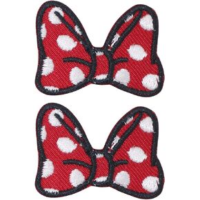 2pc Minnie Red Bow Iron Iron on Patches for Clothing Embroidered Applique Patch Iron on Patch Badge Sew On Emblem DIY Craft