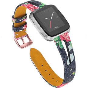JOYOZY Genuine Leather Bands Compatible Fitbit Versa /Versa2 &New Fitbit Versa Lite Smartwatch,Fitbit Versa Wristband Replacement Accessories Fitness Straps Bands Women Men