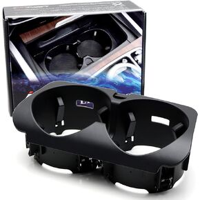 iJDMTOY Matte Black Finish OEM-Replace Center Console Dual Cup Holder Tray Insert, Compatible with Mercedes W205 C-Class, X205/W253 GLC-Class, W213 E-Class, W463A G-Class