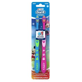 Oral-B Kid’s Mickey and Minnie Soft Bristles Toothbrush 2 Count