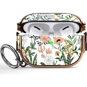 Compatible AirPods Pro 2nd/1st Generation Case Lock Leopard Women, Secure Lock Clip Hard Shockproof Shell Protective iPods Pro 2 Cover Girl with Keychain for Apple AirPod Pro Case 2023/2022/2019