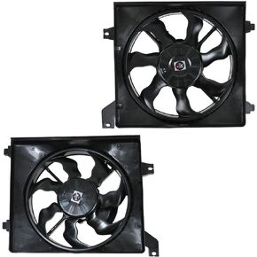 TRQ Radiator & A/C Condenser Cooling Fan Assembly Compatible with 2006-2011 Hyundai Accent