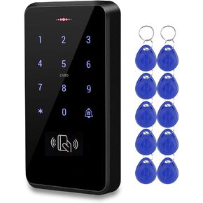 HFeng Outdoor IP68 Waterproof RFID Keypad Touch Access Control System Rainproof WG26/34 125KHz Card Reader + 10pcs EM4100 Keyfobs