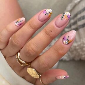 MERVF Short Round Press on Nails Grey Fake Nails Oval Glue on Nails Press ons Acrylic Nails Artificial Glitter 24pcs Glossy False Nails with Cat Eyes Design