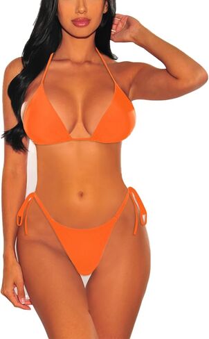 Pink Queen Women's 2 Piece Swimsuit Sexy Swimwear Halter String Triangle Bikini Sets 2024 in Saudi Arabia