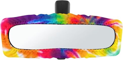 Gomyblomy Black Leopard Print Rear View Mirror Cover, Washable Elasticated Mirror Dust Cover, Suitable for Most Car Mirrors, Auto Interior Accessories in Saudi Arabia