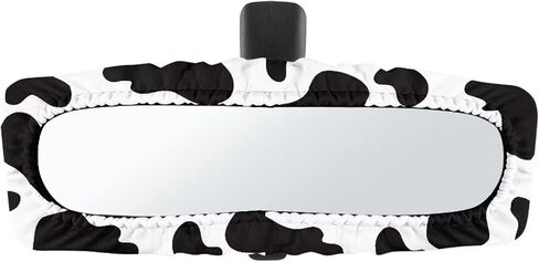 Gomyblomy Black Leopard Print Rear View Mirror Cover, Washable Elasticated Mirror Dust Cover, Suitable for Most Car Mirrors, Auto Interior Accessories in Saudi Arabia