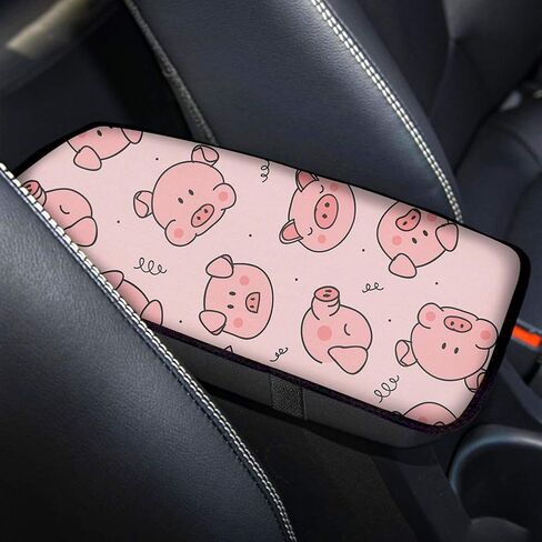 Trendy and Fashionable Car Armrest Pad Cover Center Console Box Cushion,Daisy Flower Black Universal Fit Auto Car Interior Accessories in Saudi Arabia