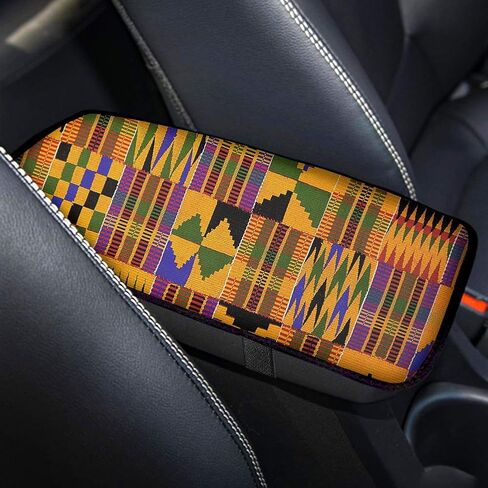 Trendy and Fashionable Car Armrest Pad Cover Center Console Box Cushion,Daisy Flower Black Universal Fit Auto Car Interior Accessories in Saudi Arabia