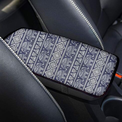 Trendy and Fashionable Car Armrest Pad Cover Center Console Box Cushion,Daisy Flower Black Universal Fit Auto Car Interior Accessories in Saudi Arabia