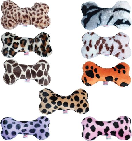 Mirage Pet 6" L x 3" W Soft Squeaky Plush Bone Shape Dog Toy in Saudi Arabia