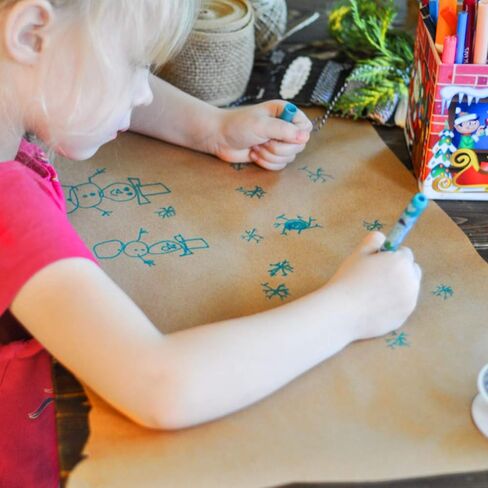 لفة ورق كرافت، ورق كرافت معاد تدويره مقاس 30.48 سم × 100 قدم، ورق لف ورق كرافت بني لتغليف الهدايا، والتعبئة، والشحن، والنقل، ومفرش الطاولة، وتغطية الأرضيات، والحرف الفنية (بني كرافت) in Kuwait