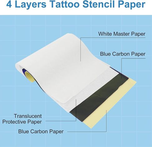 Tattoo Transfer Paper Thermal Tattoo Stencil Printer Paper 100 Sheets A4 Size Temporary Tattoo Tracking Paper for Tattooing in Kuwait