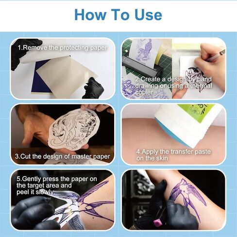 Tattoo Transfer Paper Thermal Tattoo Stencil Printer Paper 100 Sheets A4 Size Temporary Tattoo Tracking Paper for Tattooing in Kuwait