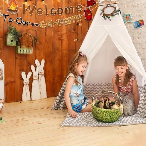 Camping Party Decorations, Welcome to Our Campsite Banner Campsite Decorations, Camping Birthday Party Supplies, Camping Theme Classroom Decor Camping Themed Party Decorations in Kuwait
