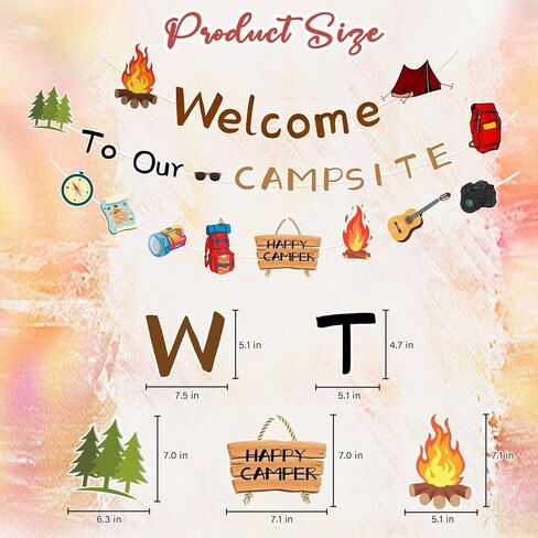 Camping Party Decorations, Welcome to Our Campsite Banner Campsite Decorations, Camping Birthday Party Supplies, Camping Theme Classroom Decor Camping Themed Party Decorations in Kuwait