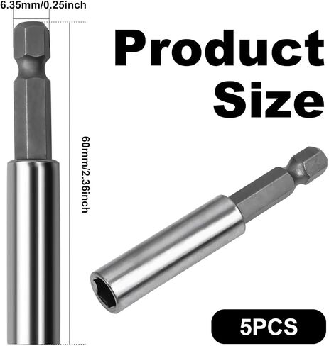 Drill Bit Holder 5Pcs Magnetic Bit Holder, Impact Bit Holder for Nut Screw Impact Drivers,1/4 Inch Bit Holder Electric Screwdriver Tool Accessory, Hex Bit with Portable Boxes (A-5Pcs) in Saudi Arabia