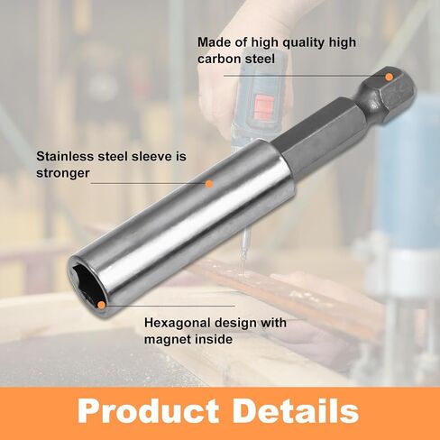 Drill Bit Holder 5Pcs Magnetic Bit Holder, Impact Bit Holder for Nut Screw Impact Drivers,1/4 Inch Bit Holder Electric Screwdriver Tool Accessory, Hex Bit with Portable Boxes (A-5Pcs) in Saudi Arabia