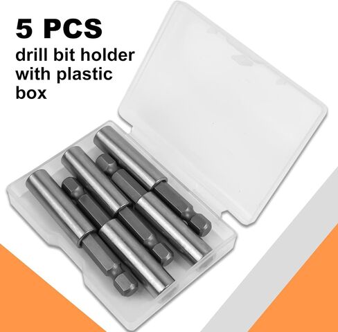 Drill Bit Holder 5Pcs Magnetic Bit Holder, Impact Bit Holder for Nut Screw Impact Drivers,1/4 Inch Bit Holder Electric Screwdriver Tool Accessory, Hex Bit with Portable Boxes (A-5Pcs) in Saudi Arabia