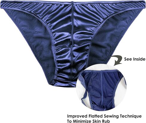 Mens Satin Bikini Briefs Panties Small to 3XL Silky Sexy Mens Underwear Multi Pack in Kuwait