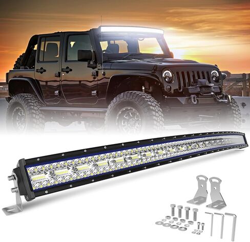 CO LIGHT LED شريط إضاءة 52 بوصة 120 واط 35000 لومن ثلاثي الصفوف بقعة ضوء الفيضانات أضواء القيادة على الطرق الوعرة مع تسخير الأسلاك سطوع عالي للشاحنات SUV ATV UTV Marine in Saudi Arabia