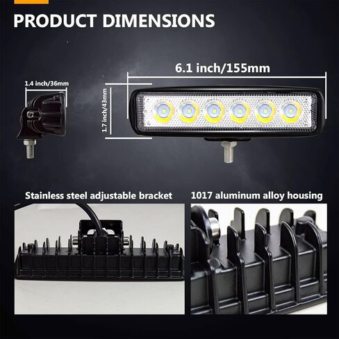 AUXTINGS 10 Pieces 6 inch 15cm 42W Mini Ultra Thin LED Work Light Spot Beam LED Pods Driving Lights 12V 24V Offroad Fog Lamps for Truck Tractor Boat 4x4 Car SUV ATV Excavator in Saudi Arabia