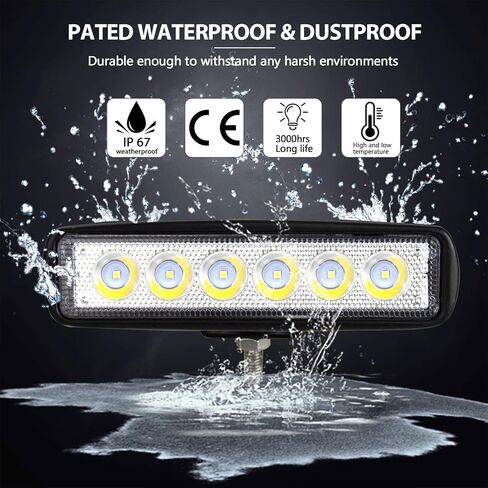 AUXTINGS 10 Pieces 6 inch 15cm 42W Mini Ultra Thin LED Work Light Spot Beam LED Pods Driving Lights 12V 24V Offroad Fog Lamps for Truck Tractor Boat 4x4 Car SUV ATV Excavator in Saudi Arabia