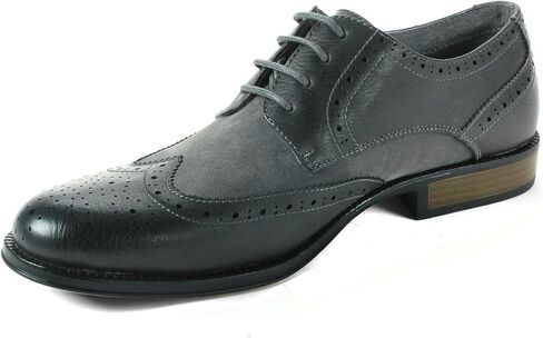 Alpine Swiss Zurich Mens Wing Tip Oxfords Two Tone Brogue Medallion Dress Shoes in Kuwait